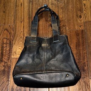 PRAGUE Black Leather Tote Bag